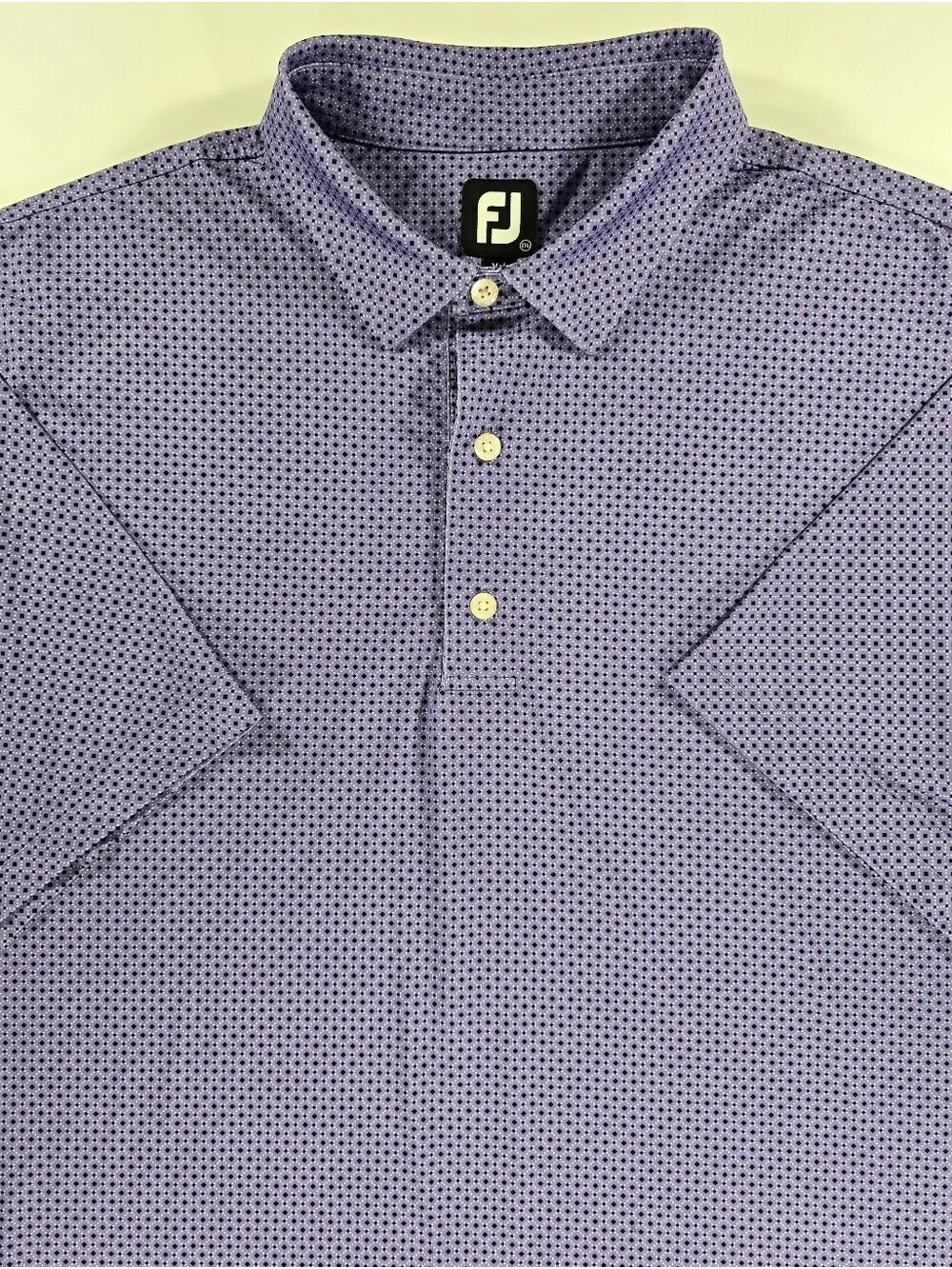 FootJoy Golf Polo Shirt Mens XXL 2XL Purple Geometric Stretch Performance